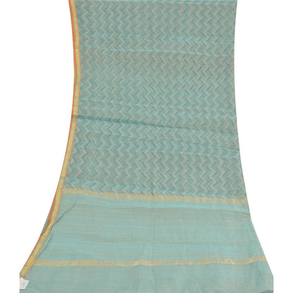 Sanskriti Vintage Blue Long Dupatta/Stole Pure Cotton Hand-Block Printed Scarves