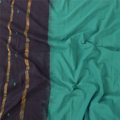 Sanskriti Vintage Blue Long Dupatta Stole Pure Cotton Hand-Woven Premium Scarves