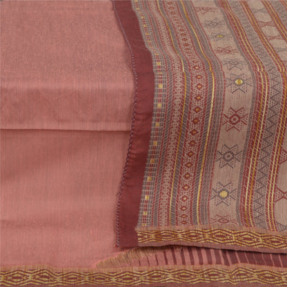 Sanskriti Vintage Long Dupatta Stole Cotton Peach Hijab Woven Wrap Scarves