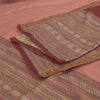 Sanskriti Vintage Long Dupatta Stole Cotton Peach Hijab Woven Wrap Scarves