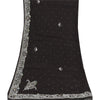 Sanskriti Vintage Black Long Dupatta Stole Pure Silk Hand Beaded Premium Scarves