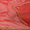 Sanskriti Vintage Red Long Dupatta Stole Net Mesh Hand Beaded Premium Wrap Veil