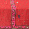 Sanskriti Vintage Red Dupatta Long Stole Pure Silk Hand Beaded Premium Wrap Veil