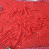 Sanskriti Vintage Red Dupatta Long Stole Pure Silk Hand Beaded Premium Wrap Veil