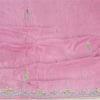 Sanskriti Vintage Dupatta Long Stole Pure Chiffon Silk Pink Hand Beaded Scarves