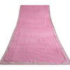 Sanskriti Vintage Dupatta Long Stole Pure Chiffon Silk Pink Hand Beaded Scarves