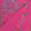 Sanskriti Vintage Dupatta Long Stole Pure Georgette Silk Pink Hand Beaded Veil