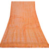 Sanskriti Vintage Long Dupatta Stole Orange Pure Chiffon TieDye Embroidered Veil