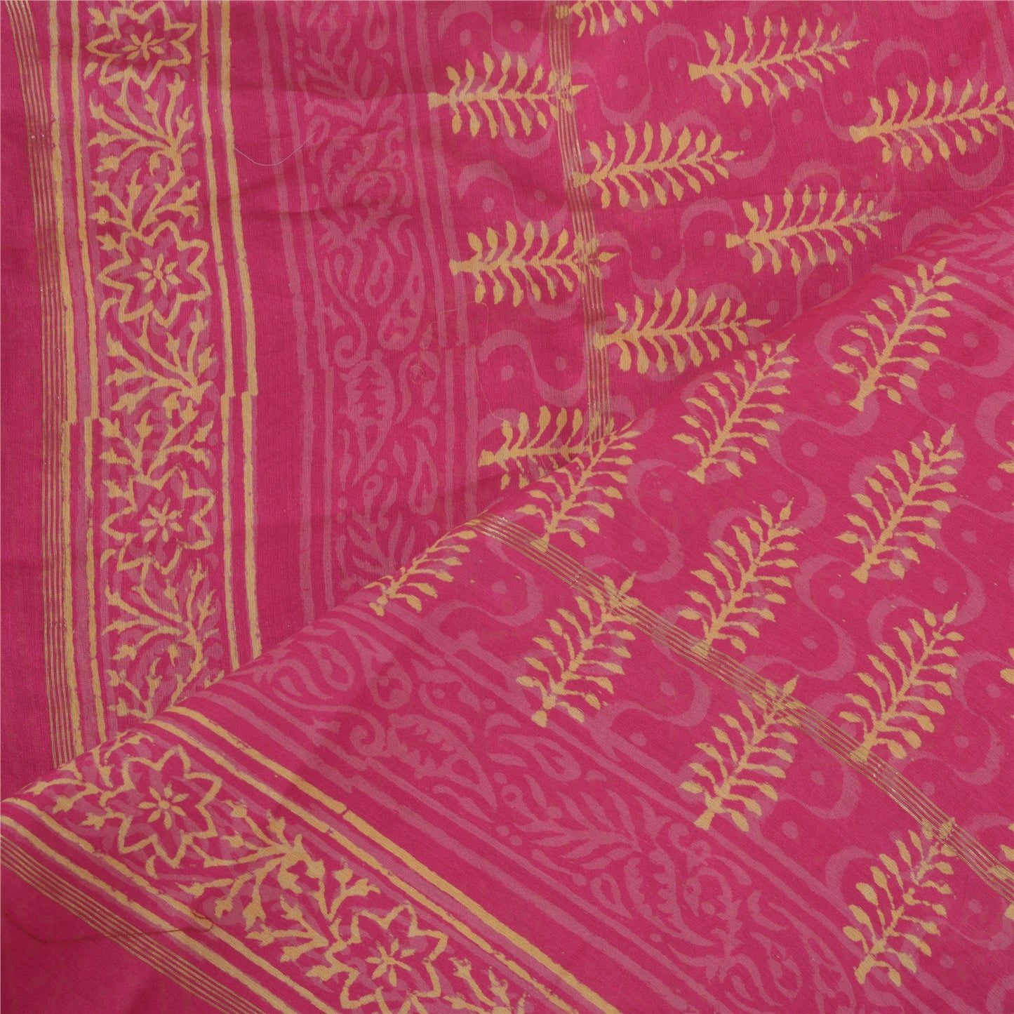 Sanskriti Vintage Long Dupatta Pink Hand Block Printed Pure Cotton Stole Scarves