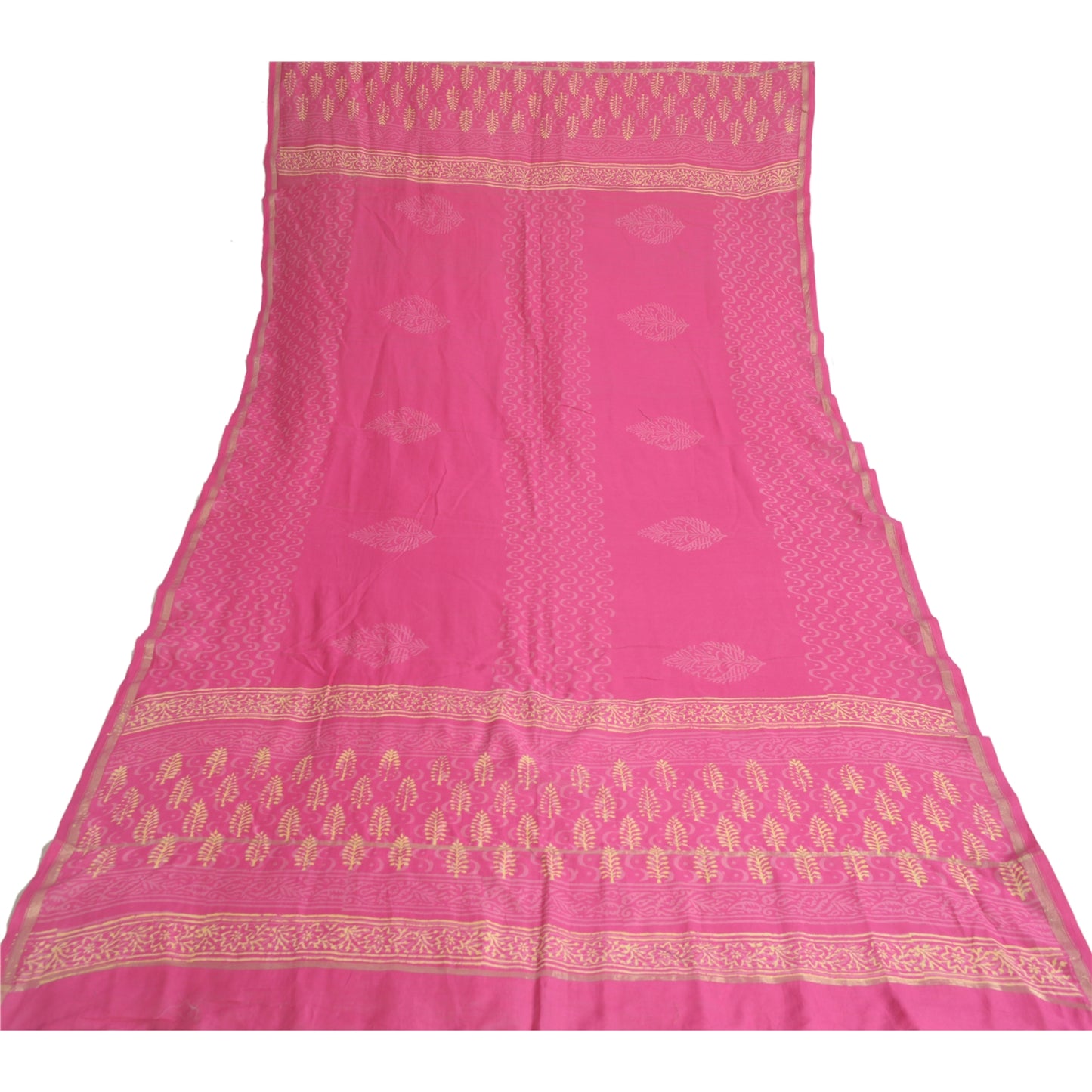 Sanskriti Vintage Long Dupatta Pink Hand Block Printed Pure Cotton Stole Scarves