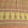 Sanskriti Vintage Long Yellow Dupatta Pure Silk Mukesh Hand Block Print Stole