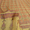 Sanskriti Vintage Long Yellow Dupatta Pure Silk Mukesh Hand Block Print Stole