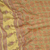 Sanskriti Vintage Long Yellow Dupatta Pure Silk Mukesh Hand Block Print Stole