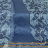 Sanskriti Vintage Long Blue Dupatta Pure Chanderi Cotton Zari Work Printed Stole