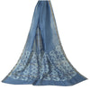 Sanskriti Vintage Long Blue Dupatta Pure Chanderi Cotton Zari Work Printed Stole