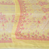 Sanskriti Vintage Long Dupatta Pure Cotton Lemon Yellow Printed Stole Scarf Veil