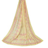 Sanskriti Vintage Long Dupatta Pure Cotton Lemon Yellow Printed Stole Scarf Veil