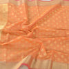 Sanskriti Vintage Indian Orange Dupatta Long Stole Art Silk Woven Premium Hijab