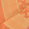 Sanskriti Vintage Indian Orange Dupatta Long Stole Art Silk Woven Premium Hijab