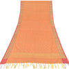 Sanskriti Vintage Indian Orange Dupatta Long Stole Art Silk Woven Premium Hijab