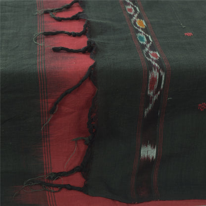 Sanskriti Vintage Dupatta Long Stole Pure Cotton Hand Embroidery Ikat Woven Veil