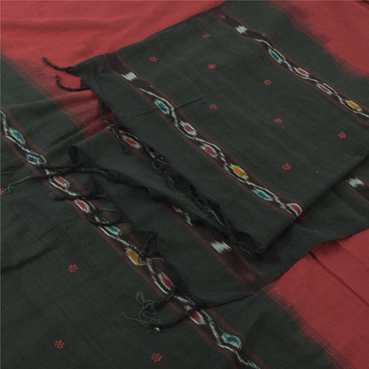 Sanskriti Vintage Dupatta Long Stole Pure Cotton Hand Embroidery Ikat Woven Veil