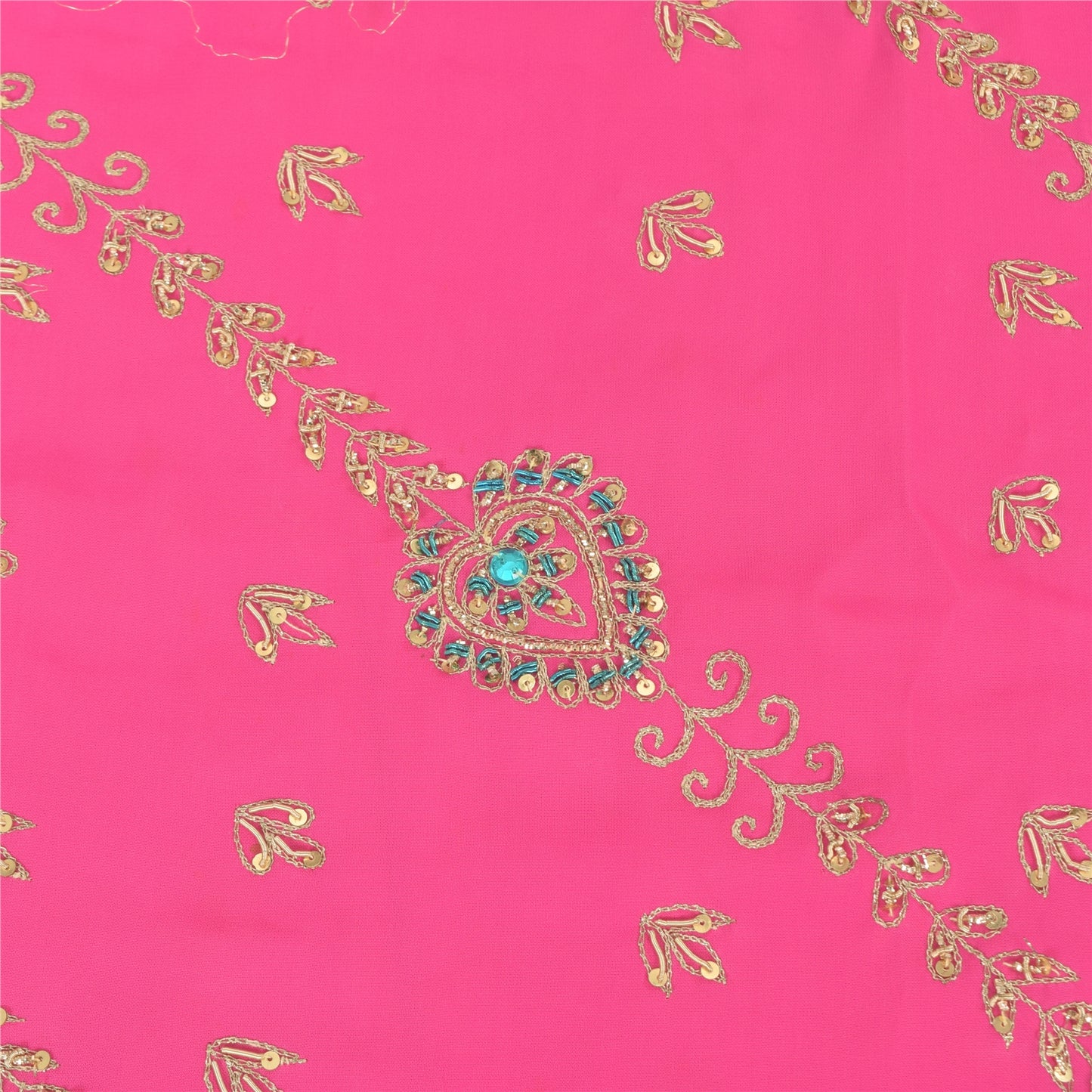 Sanskriti Vintage Pink Dupatta Long Stole Art silk Hand Beaded Premium Wrap Veil