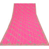 Sanskriti Vintage Pink Dupatta Long Stole Art silk Hand Beaded Premium Wrap Veil