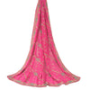 Sanskriti Vintage Pink Dupatta Long Stole Art silk Hand Beaded Premium Wrap Veil