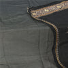 Sanskriti Vintage Black Dupatta Long Stole Pure Chiffon Silk Hand Beaded Scarves