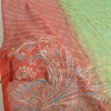 Sanskriti Vintage Long Red/Green Dupatta Chiffon Hand Beaded Zari Stole Scarf