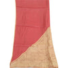 Sansrkiti Vintage Long Stole Dupatta Red/Cream Pure Silk Printed Woven Scarves