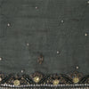 Sanskriti Vintage Long Gray Dupatta Pure Chiffon Silk Hand Beaded Scarves Stole