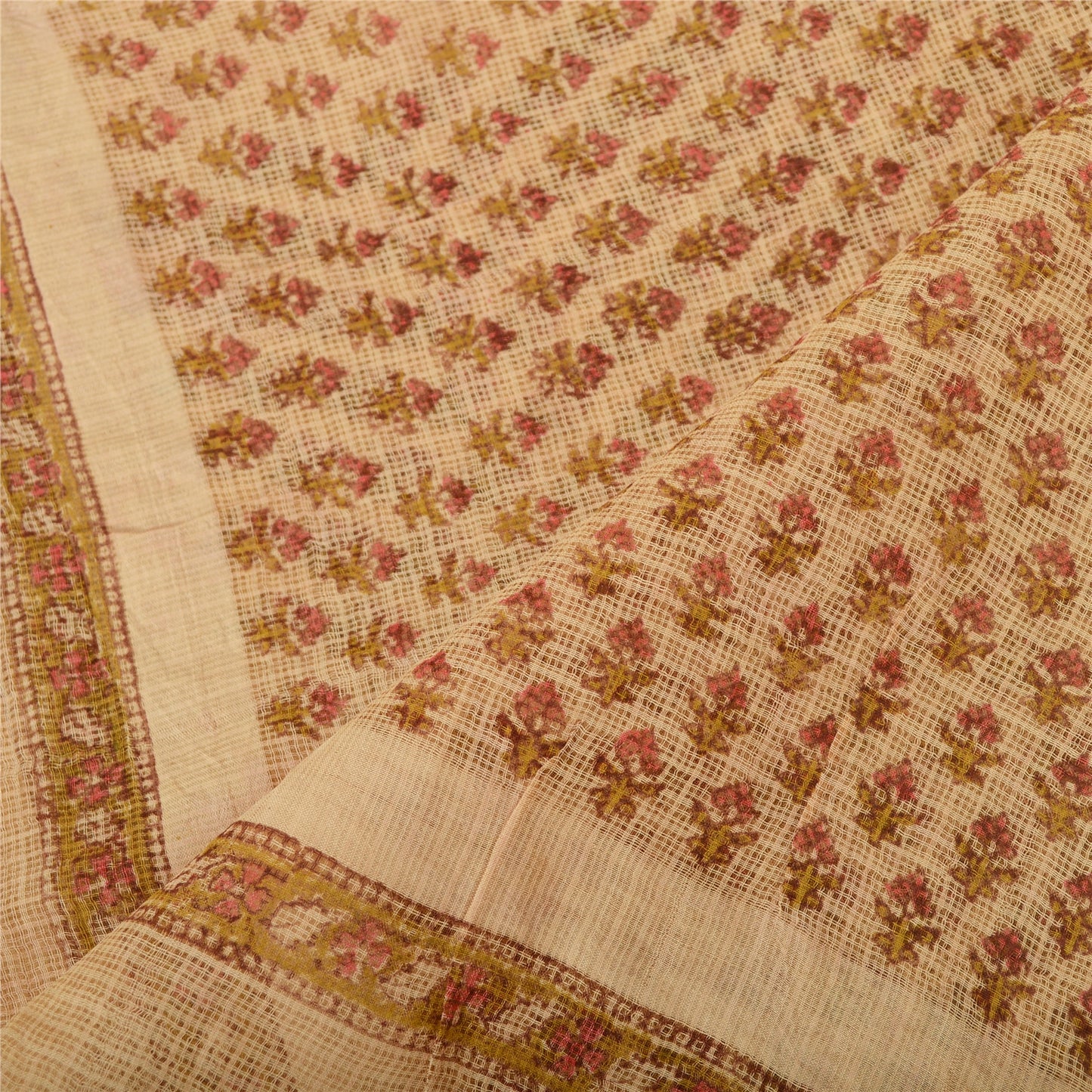 Sanskriti Vintage Long Dupatta Pure Cotton Kota Doria Hand Block Printed Stole