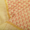 Sanskriti Vintage Long Dupatta Pale Yellow Pure Cotton Printed Zari Woven Stole