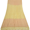 Sanskriti Vintage Long Dupatta Pale Yellow Pure Cotton Printed Zari Woven Stole