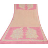 Sanskriti Vintage Long Dupatta/Stole Unique Blend Silk Pink Printed Scarf Veil