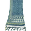 Sanskriti Vintage Long Dupatta/Stole Cotton Blue Bagru Kota Woven Hand Block