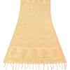 Sanskriti Vintage Long Dupatta/Stole Beige Art Silk Ikat Printed Scarf Veil H