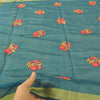 Sanskriti Vintage Long Dupatta/Stole Blue Art Silk Embroidered Scarf Veil Stole