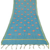 Sanskriti Vintage Long Dupatta/Stole Blue Art Silk Embroidered Scarf Veil Stole