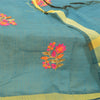 Sanskriti Vintage Long Dupatta/Stole Blue Art Silk Embroidered Scarf Veil Stole