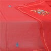 Sanskriti Vintage Red Dupatta Long Stole Pure Georgette Hand Beaded Wrap Scarves