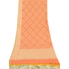 Sanskriti Vintage Long Dupatta/Stole Orange Art Silk Hand Woven Scarf Veil