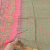 Sanskriti Vintage Long Dupatta/Stole Cotton Silk Pink/Green Hand Block Printed