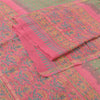 Sanskriti Vintage Long Dupatta/Stole Cotton Silk Pink/Green Hand Block Printed