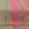 Sanskriti Vintage Long Dupatta/Stole Cotton Silk Pink/Green Hand Block Printed