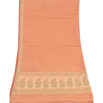 Sanskriti Vintage Orange Dupatta Long Stole Art Silk Woven Premium Wrap Scarves