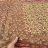 Sanskriti Vintage Brown Dupatta Long Stole Pure Georgette Kantha Printed Scarves