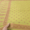 Sanskriti Vintage Long Dupatta/Stole Pure Silk Green Woven Work Scarf Veil